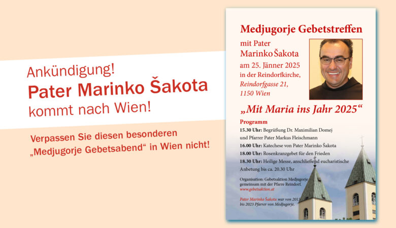 Gebetsabend: Pater Marinko Šakota kommt nach Wien!